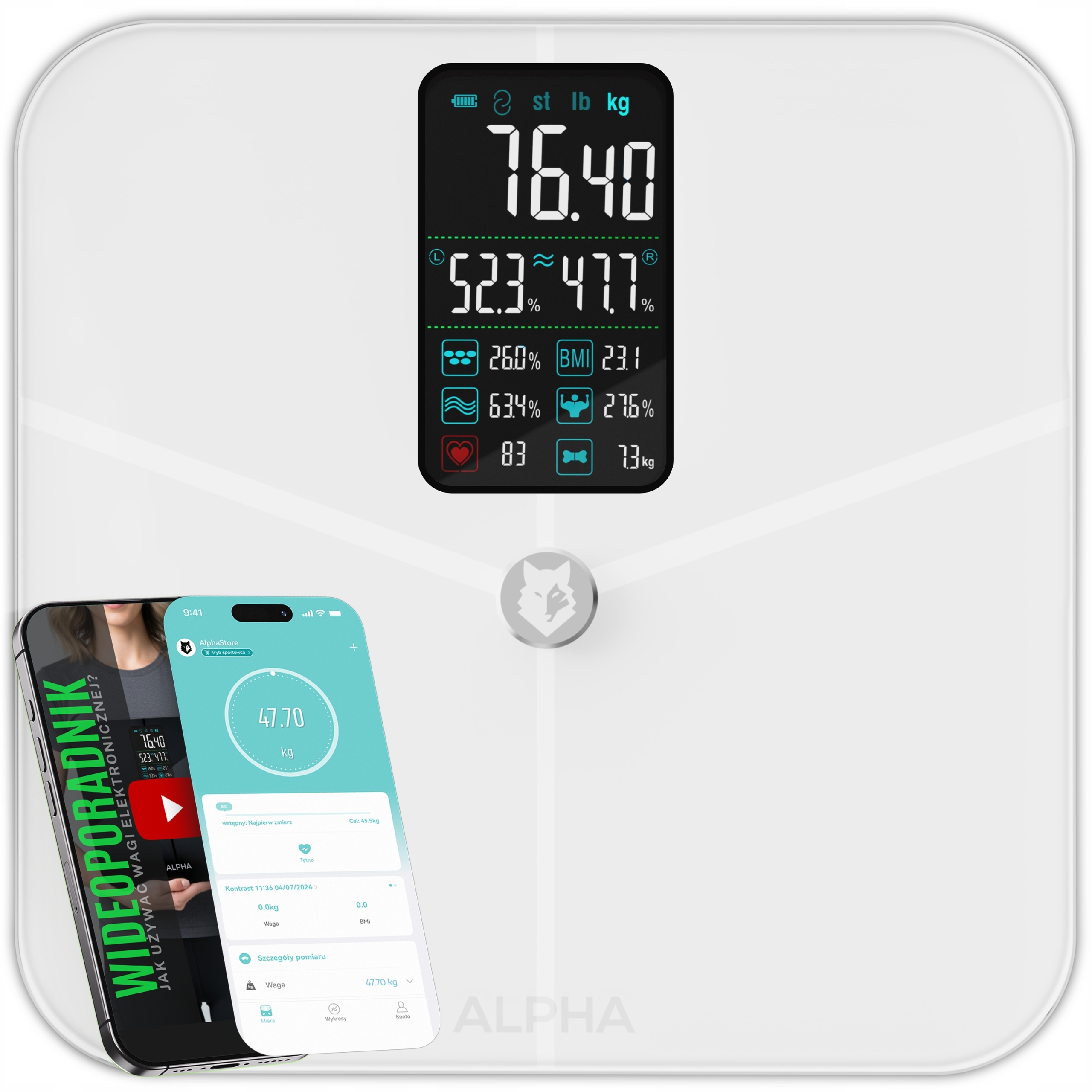 Waga Łazienkowa Elektroniczna Sportowa Alpha Aplikacja Po Polsku
