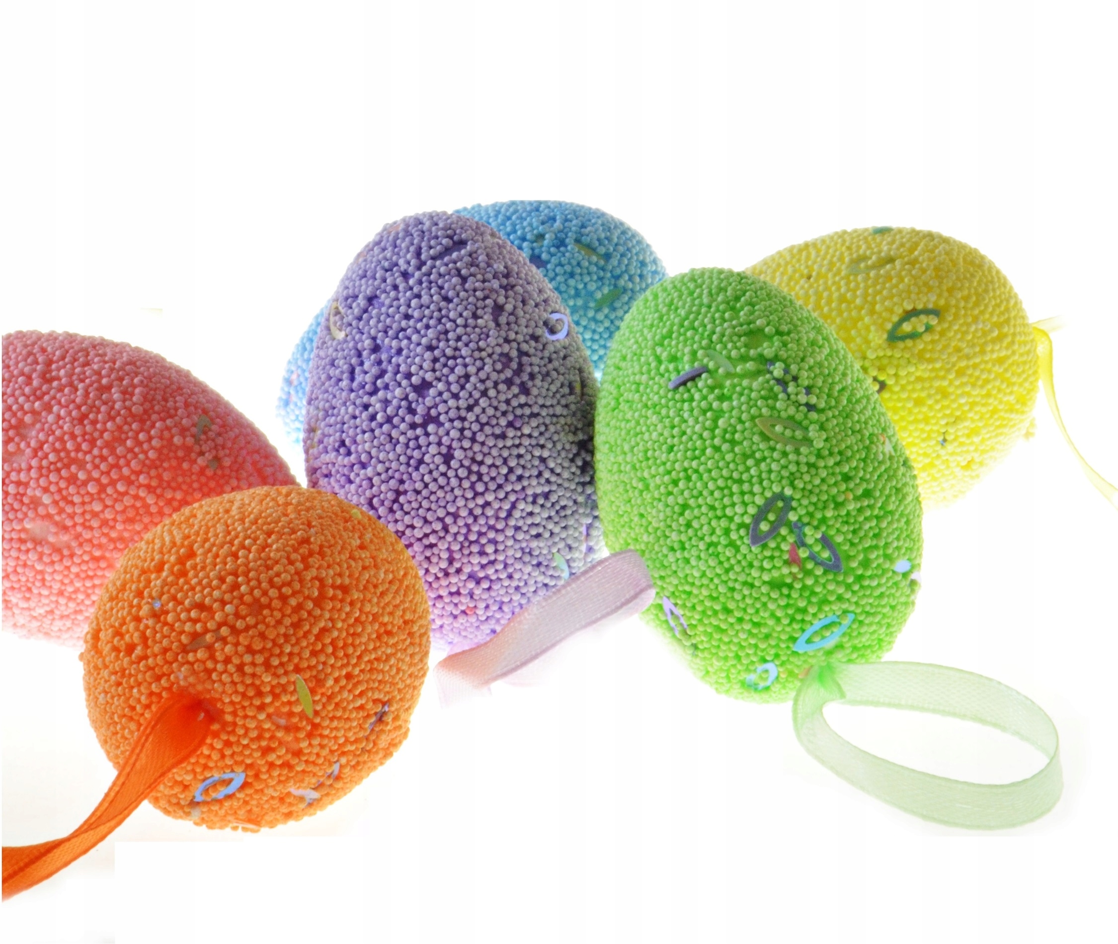 JAJKA STYROPIANOWE W SIATCE KOLOROWE ZAWIESZKI x6 Marka bez marki