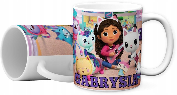 KOCI DOMEK GABI ZESTAW PODUSZKA + KUBEK TWOJE IMIĘ Marka inna