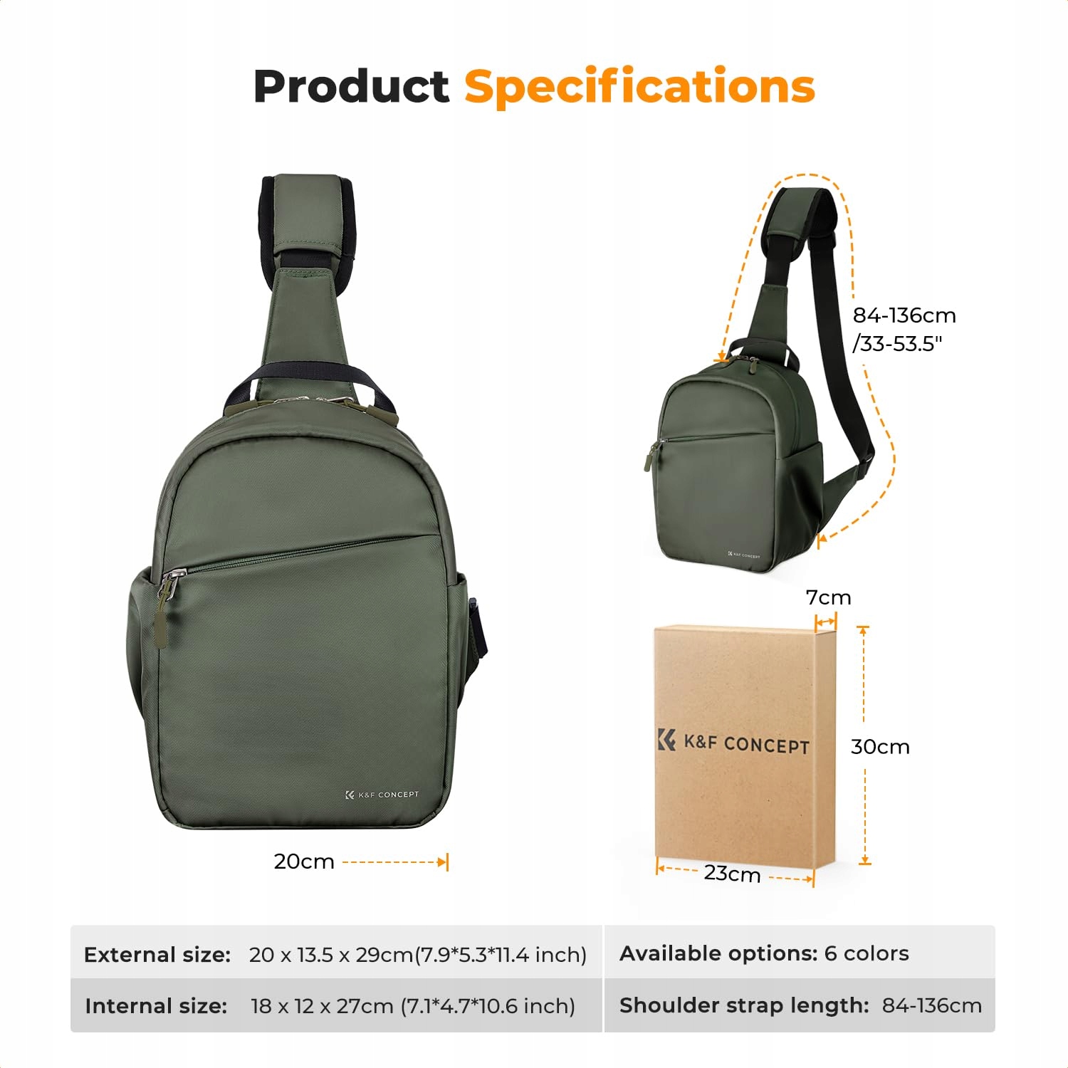 K&F CONCEPT Torba Na Aparat Wodoodporna Torba Na Ramię Dla DSLR/SLR — miniatura 6