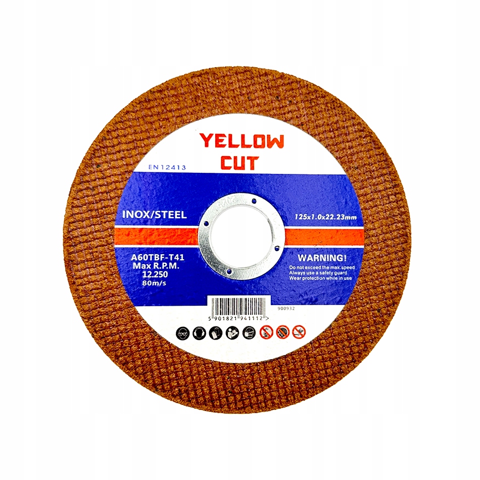 Tarcza do cięcia Yellow Cut Żółta Inox/Steel 125x1 Nierdzewka/stal