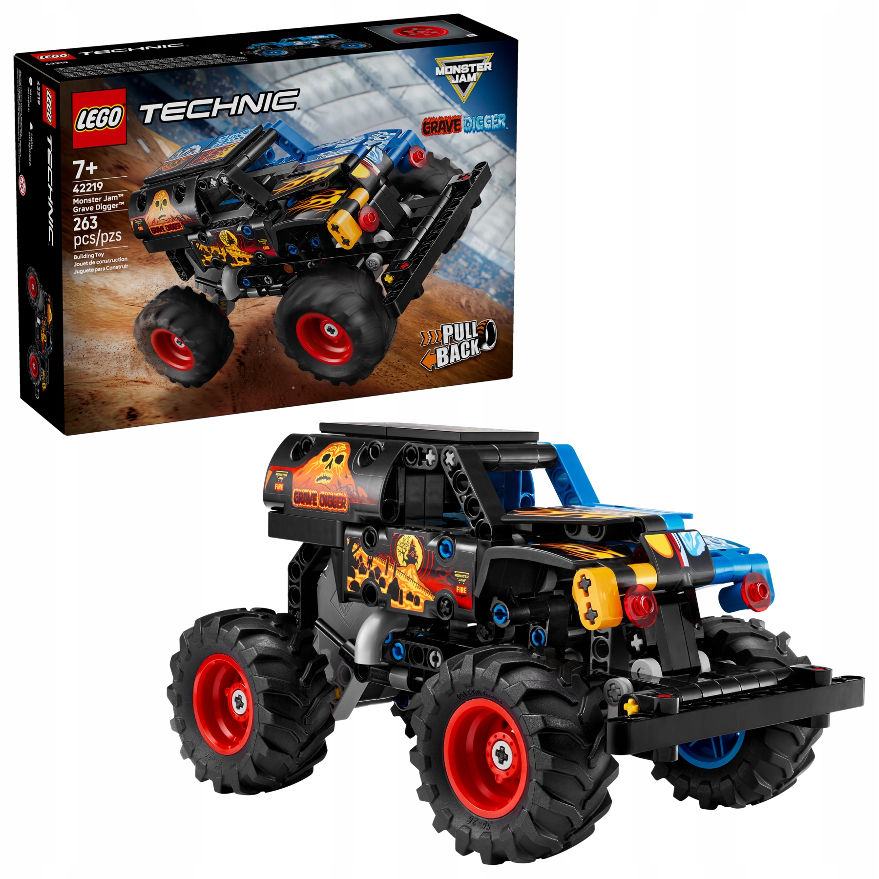 Lego Technic 42219 Monster Jam Grave Digger Oheň a led Pohon Pull-back