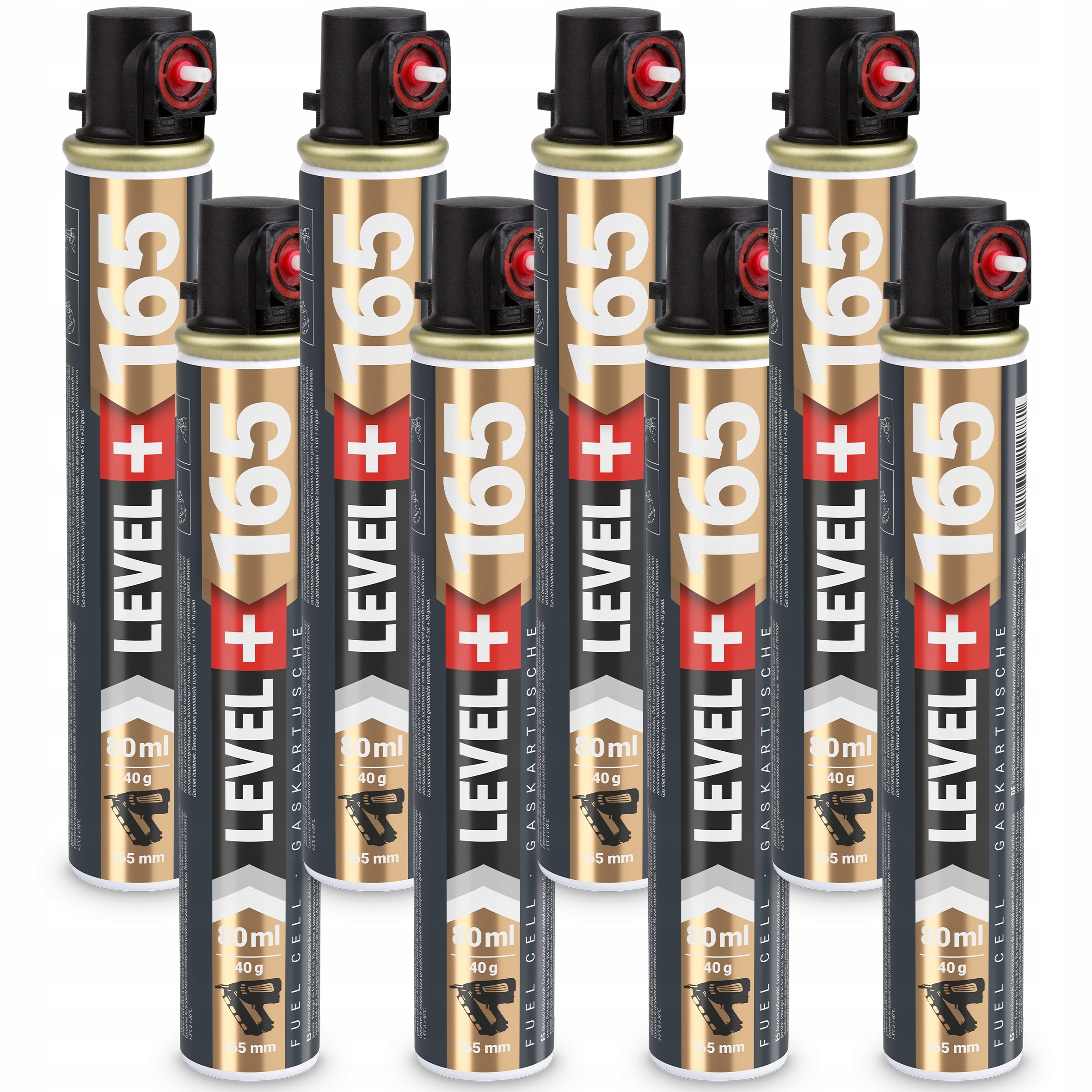 Plyn do plynových hřebíkovaček 8 ks 80 ml 40 g L+165R