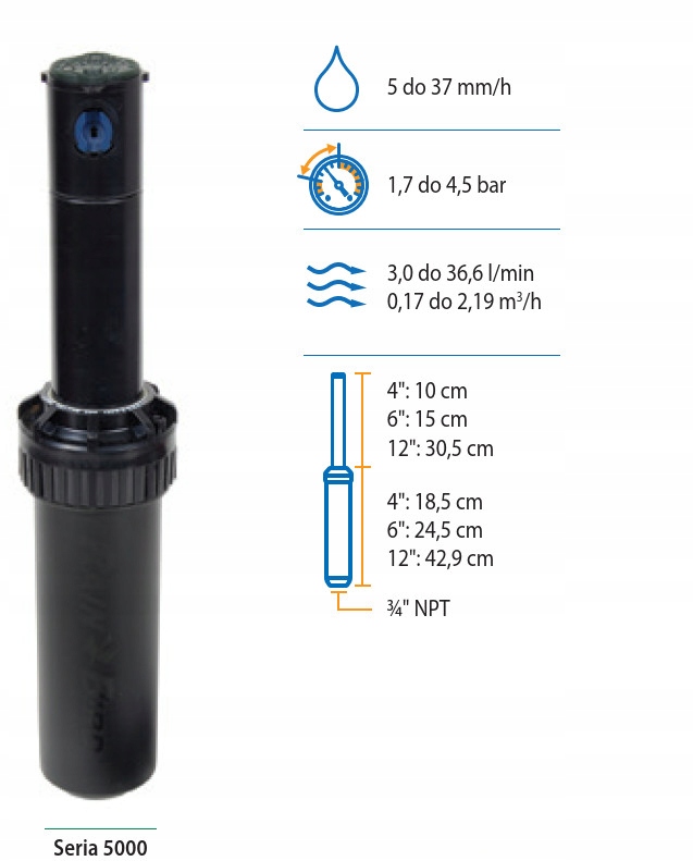 

Zraszacz rotacyjny Rain Bird 5004 Pc 3.0