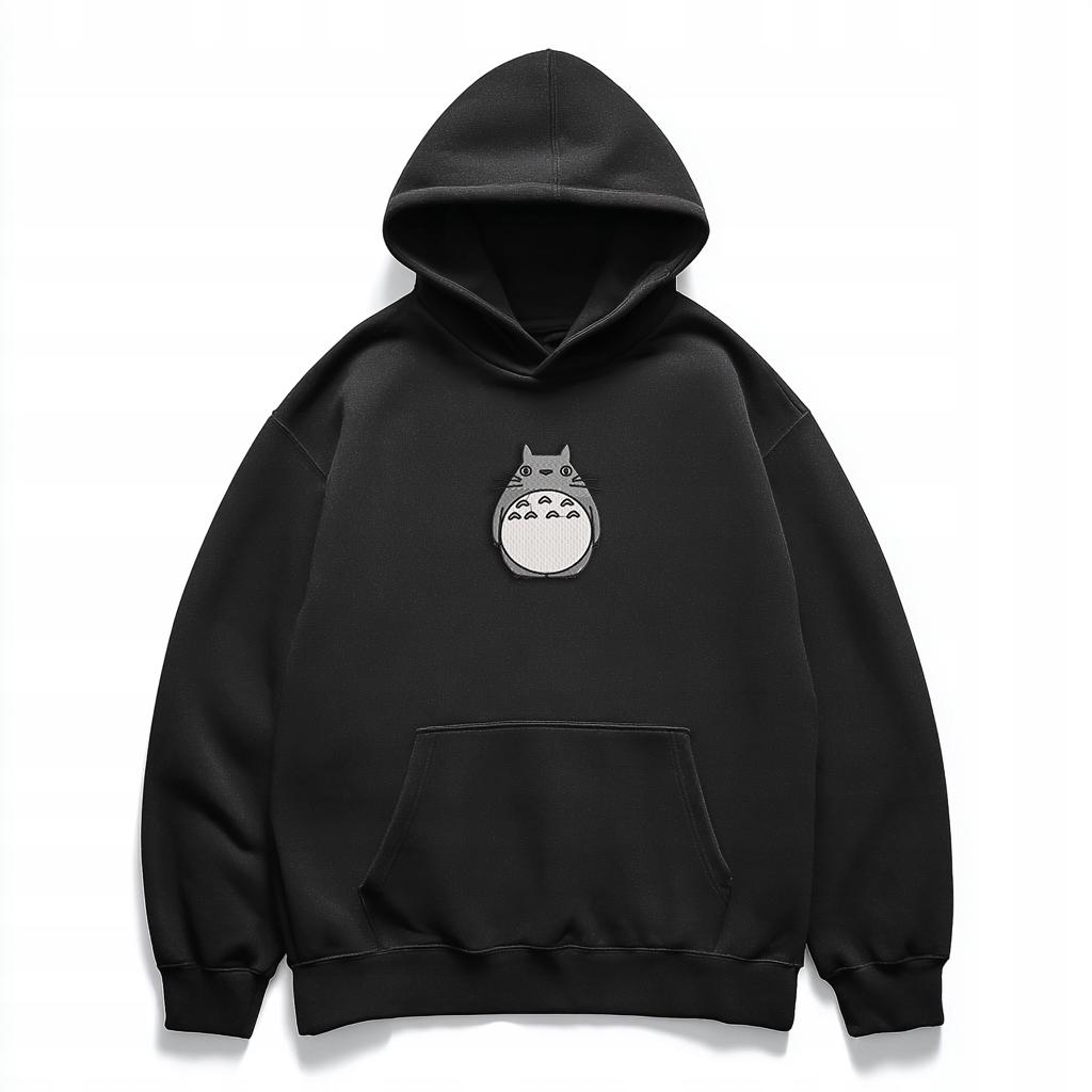 Hoodie Totoro oversize – černá mikina s kapucí anime Studio Ghibli M