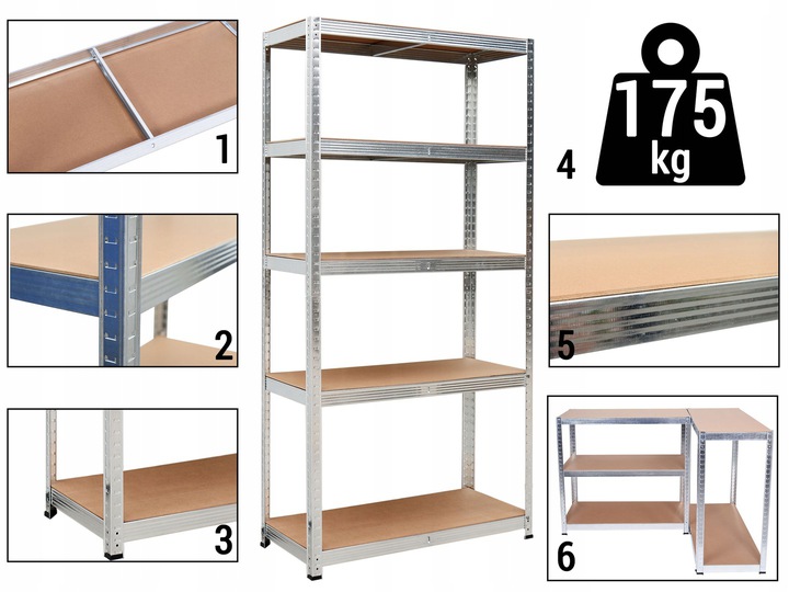Regał metalowy SPIŻARNIA PRZETWORY 180x90x40 5 półek 875kg