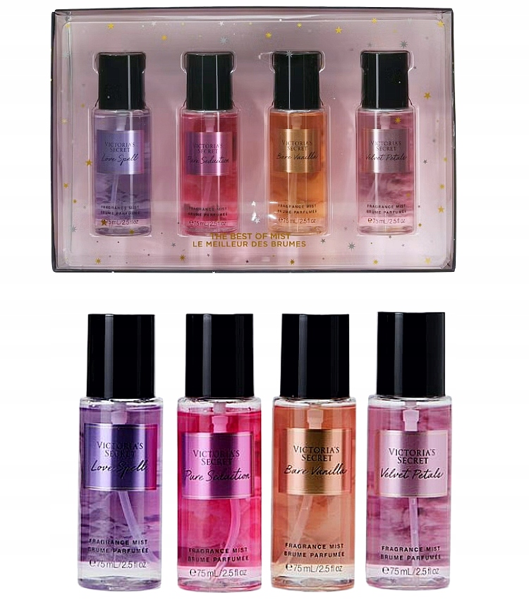Zestaw prezentowy Victoria's Secret 4x 75ml mgiełek do ciała