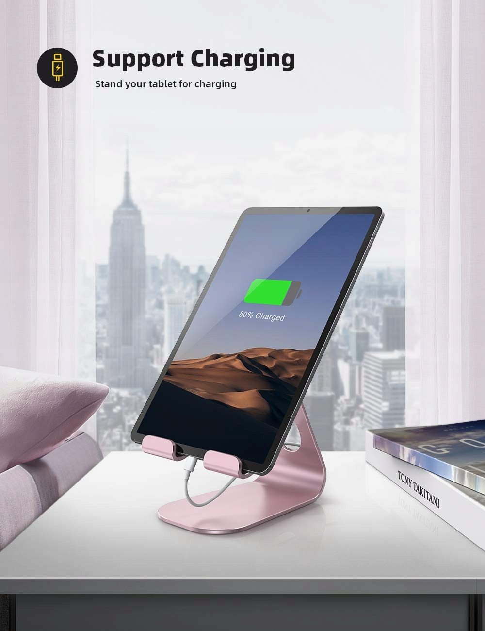 LAMICALL Stojak Na Tablet Regulowany Uniwersalny Dla iPad Samsung 4.7-13" — miniatura 4