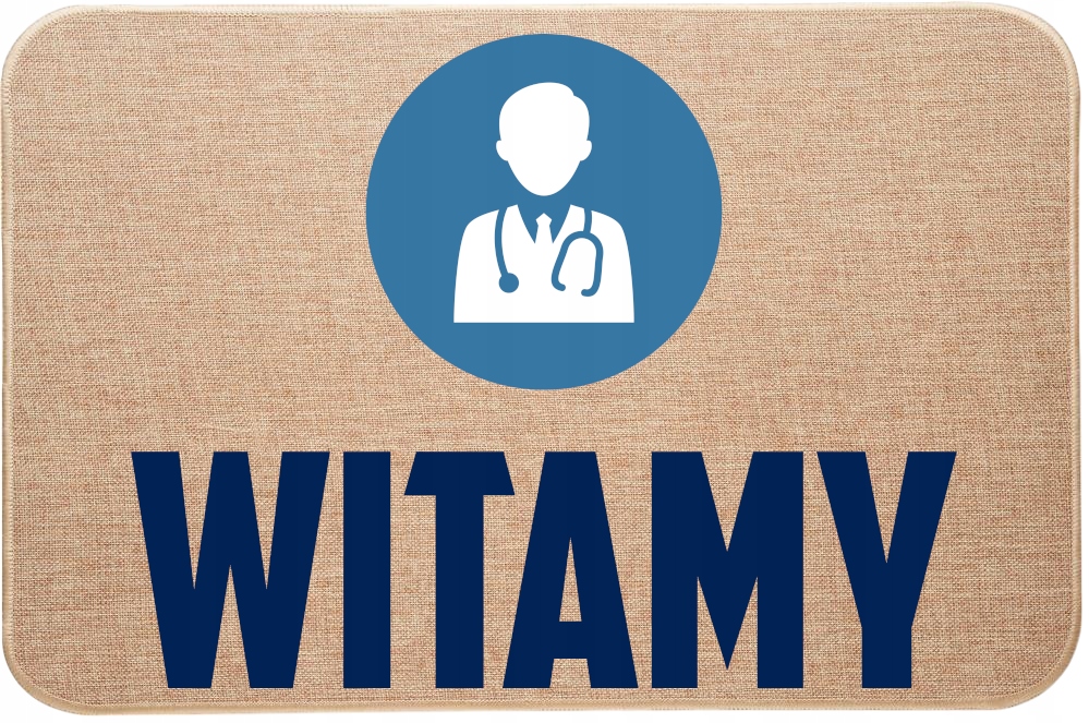 Lněná rohožka pod dveře Rodinná klinika Vítejte