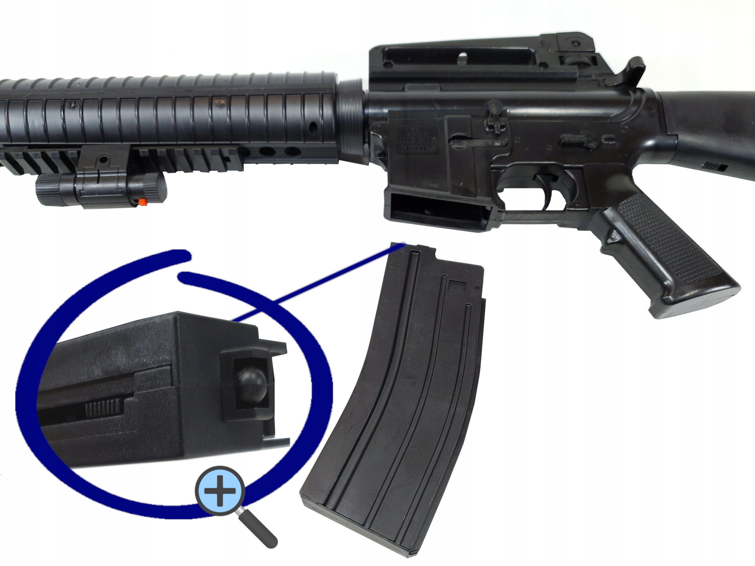 M16 AMERYKAŃSKI KARABIN NA KULKI SNAJPERKA +GRANAT Wiek dziecka 18 lat +