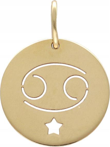 Zlatý přívěsek 585 kolečko znamení zvěrokruhu rak 0,82 g módní vzor na řetízek