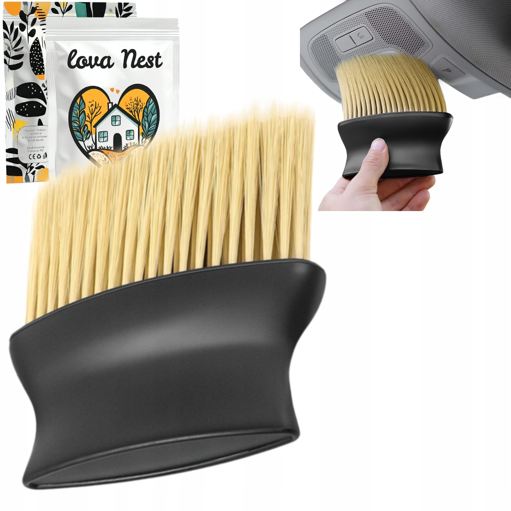 SZCZOTKA PĘDZEL do CZYSZCZENIA WNĘTRZA SAMOCHODU NAWIEWU AUTO DETAILING