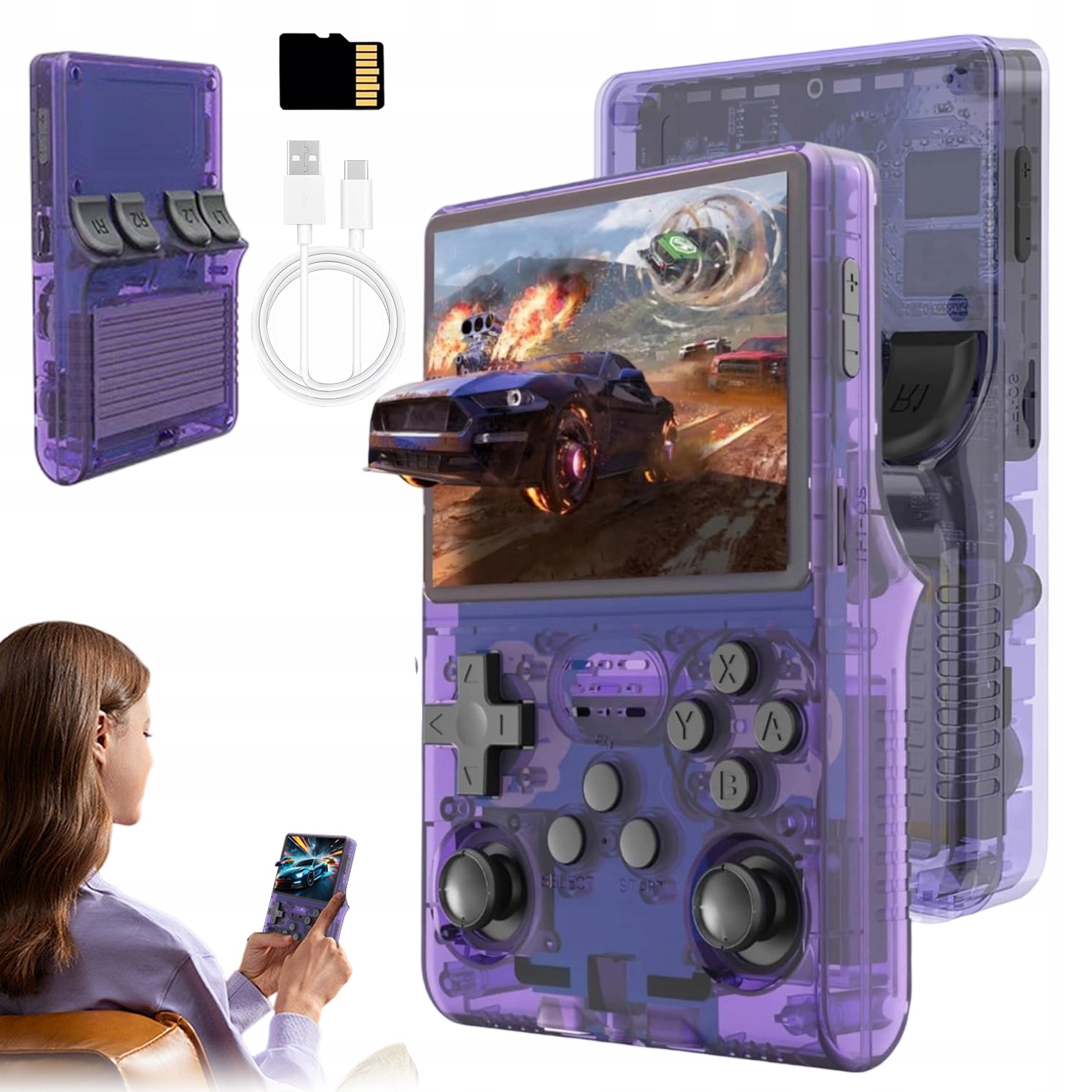 Przenośna R40S Konsola Do Gier Retro 3.5CALA Ponad 30000 Gier