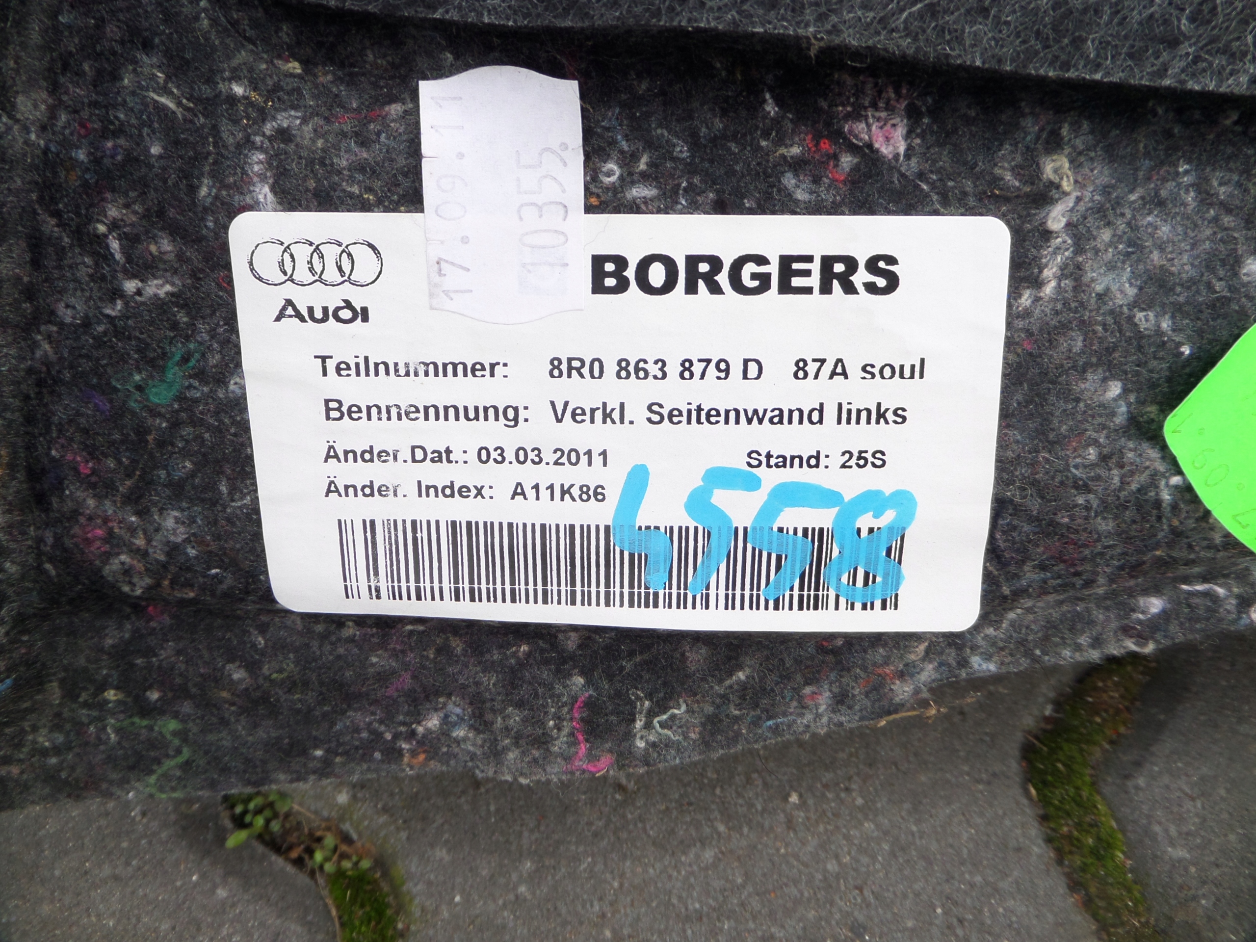 boot upholstery left 8R0863879D AUDI Q5 8R0