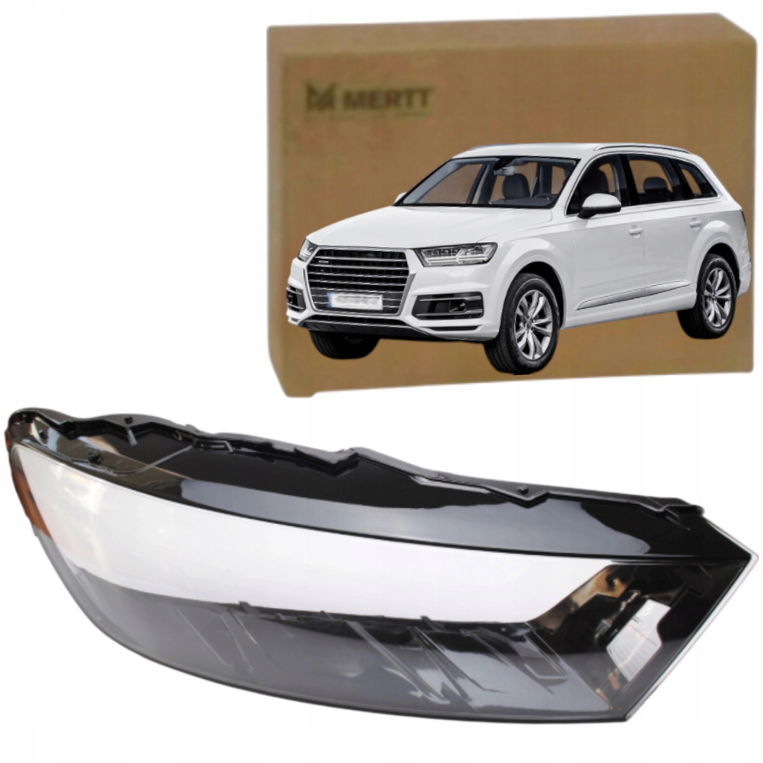 sklo předního světlometu Pravé Audi Q7 4M 2015+