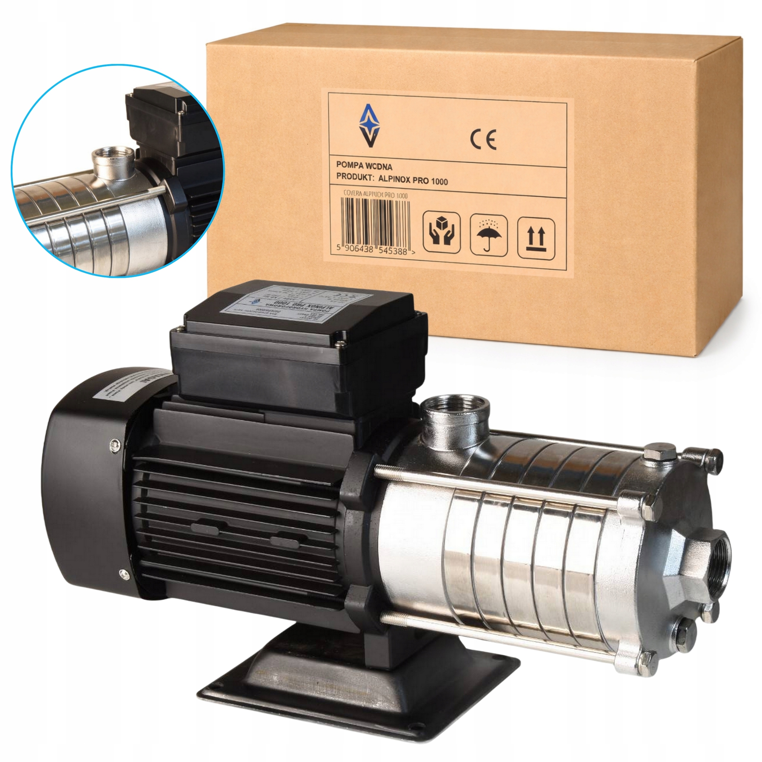 Vícestupňová Pumpa Inox 750W 70 L/min Pro Vodu, 5 Rotorů, Vysoká Kvalita