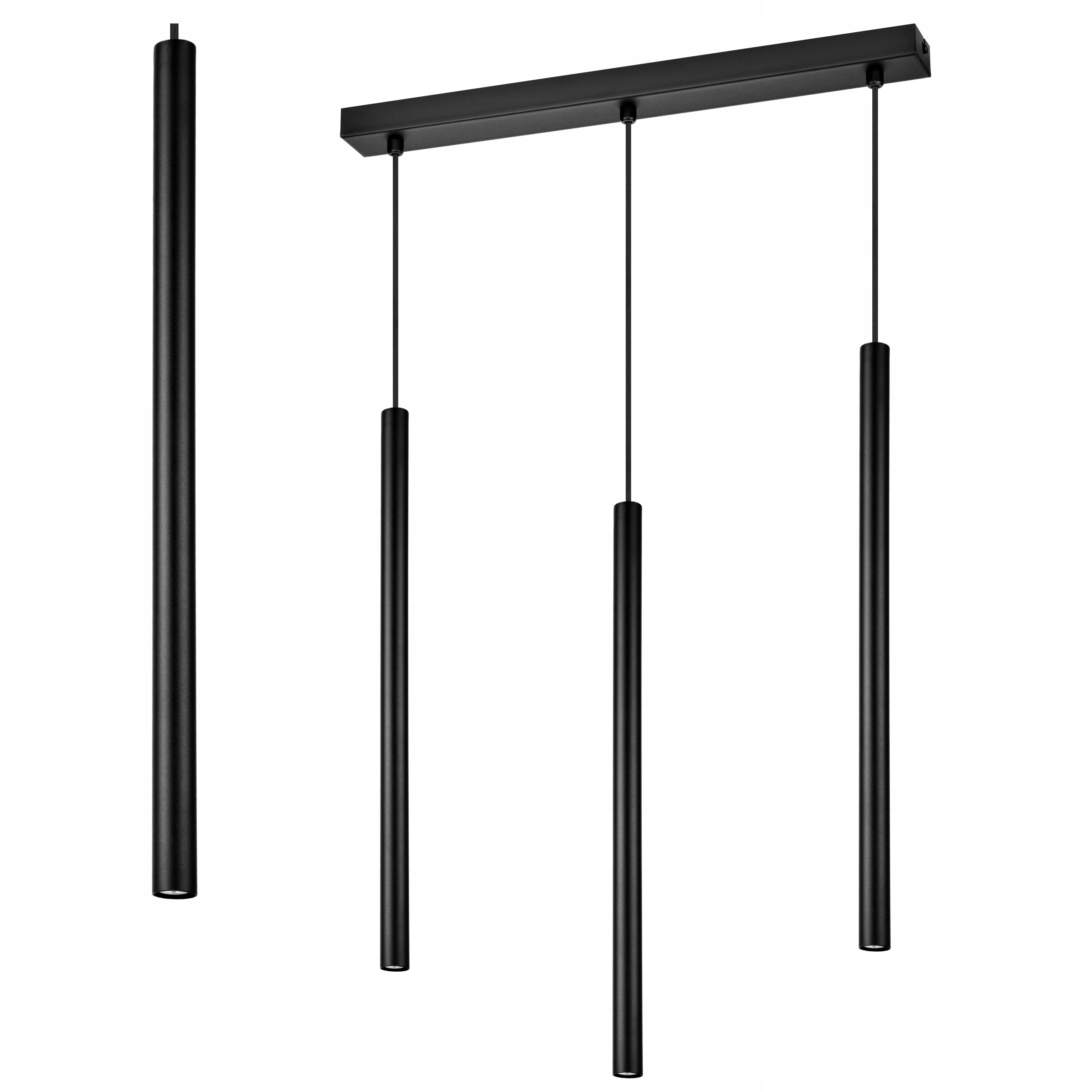 Selene lampa wisząca Led czarna tuby nad stół sufitowa spot reflektor loft