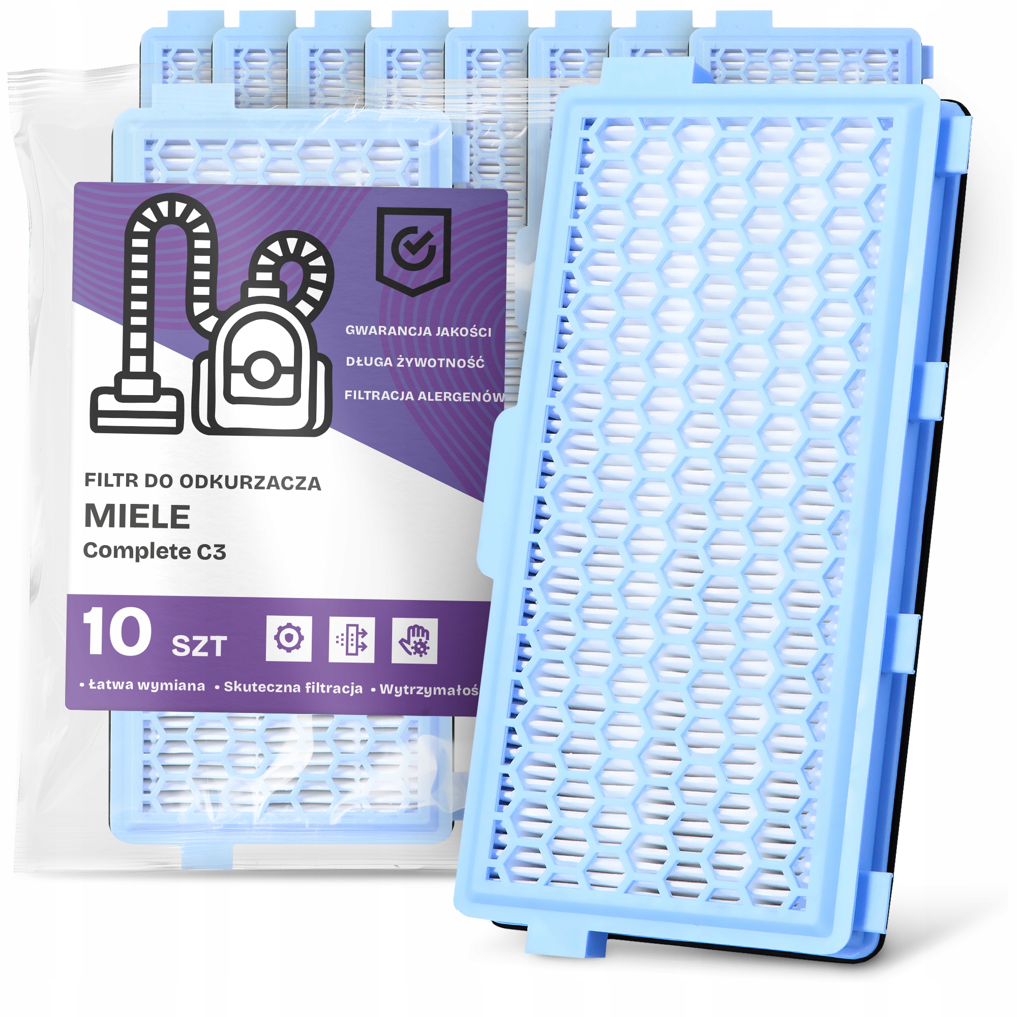 10 x Vzduchový Filtr Pro Vysavač Miele Complete C3 Hepa Filtry