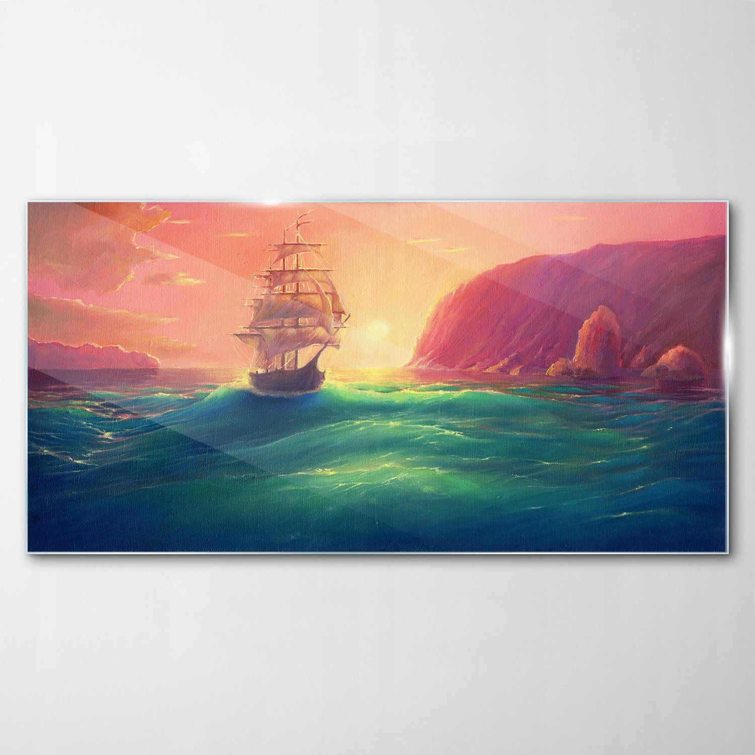 Obraz na skle Dekor Abstraktné vlny more 100x50