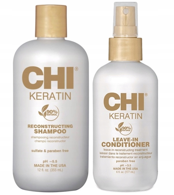 Chi Keratin Szampon rekonstruujący Odżywka bez spłukiwania z keratyną-Zdjęcie-0