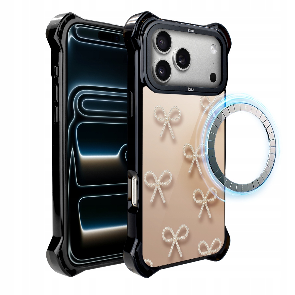 Pouzdro Ibizu DropGuard Ultra s MagSafe a perleťovými mašličkami pro iPhone 17 Pro