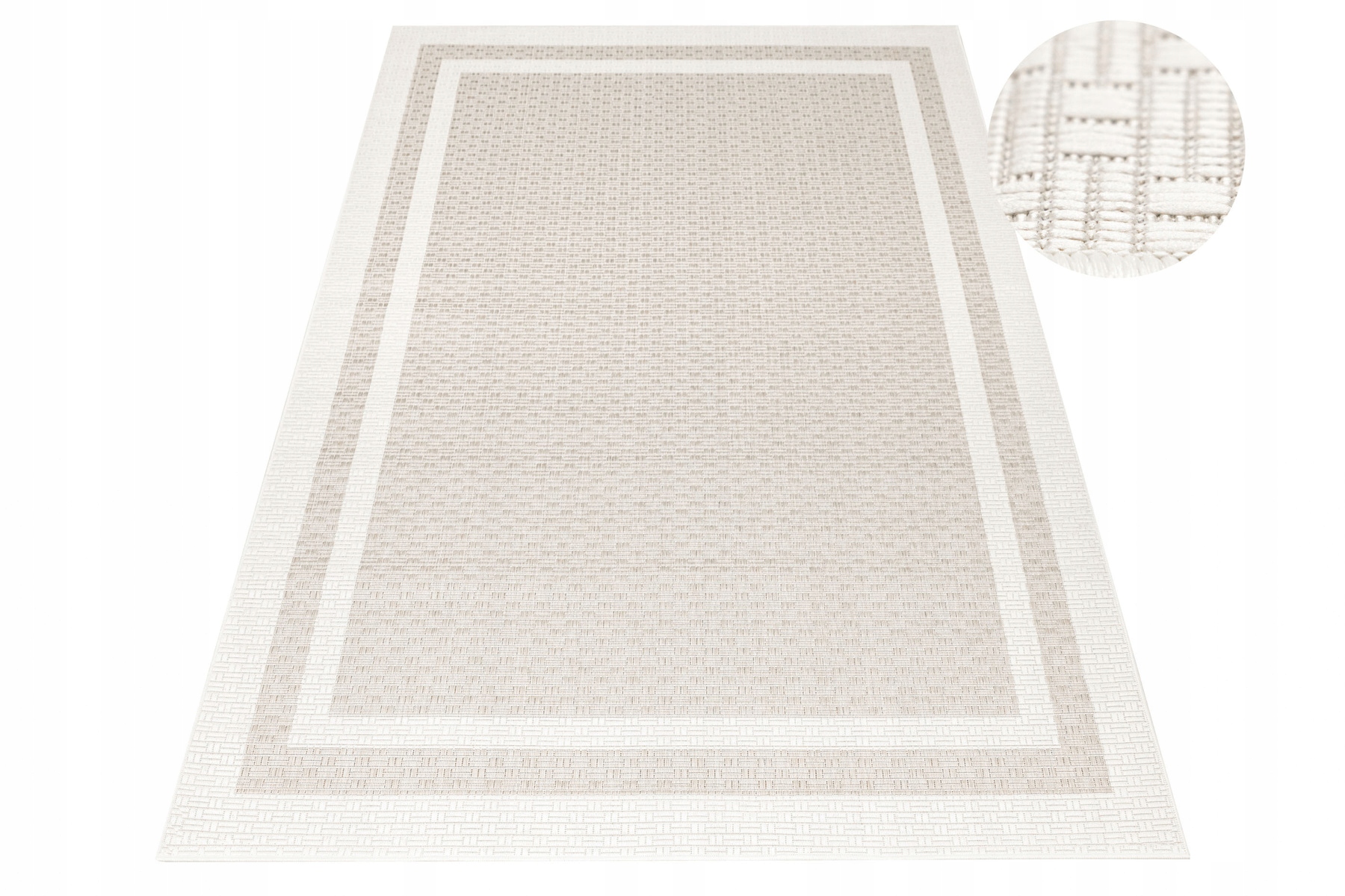 Dywan Sznurkowy Zewnętrzny Beż Krem Sizal Na Balkon Taras Haga 120x170 cm