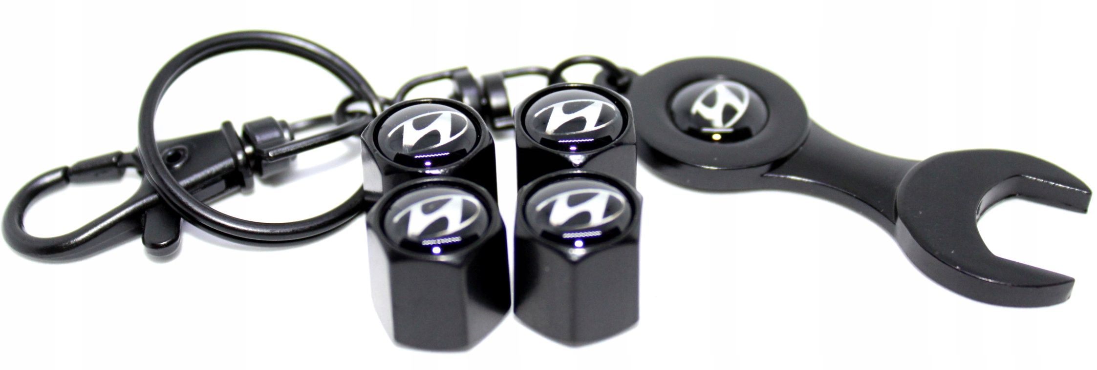 HYUNDAI NAKRĘTKI 4SZT NA WENTYLE+ BRELOK CZARNE