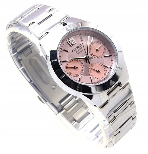 Módní dámské hodinky Casio LTP-2069D-4A Multidata na ocelovém náramku krabička