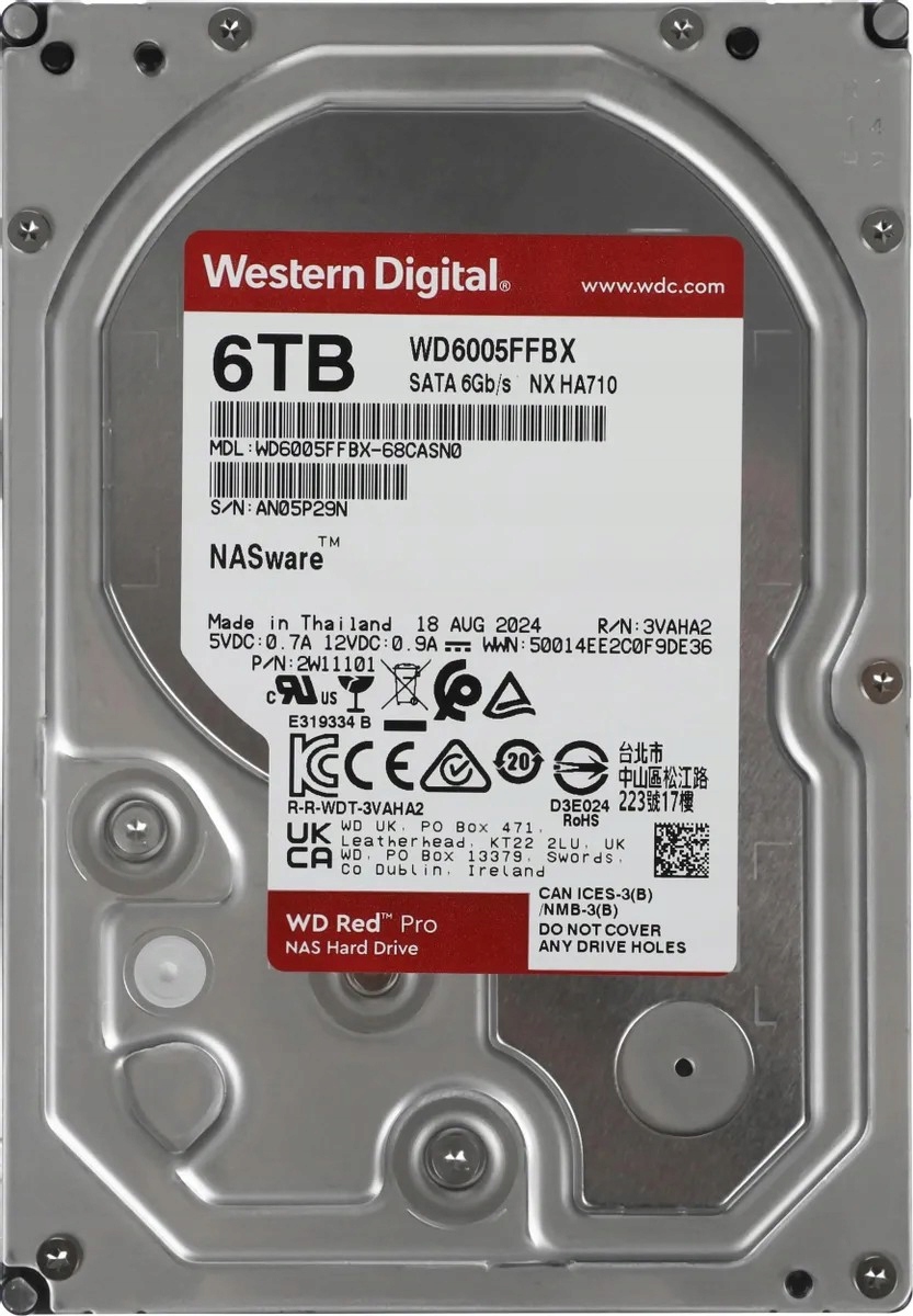 Dysk twardy Wd Red Pro 6TB 6000GB WD6005FFBX Nas