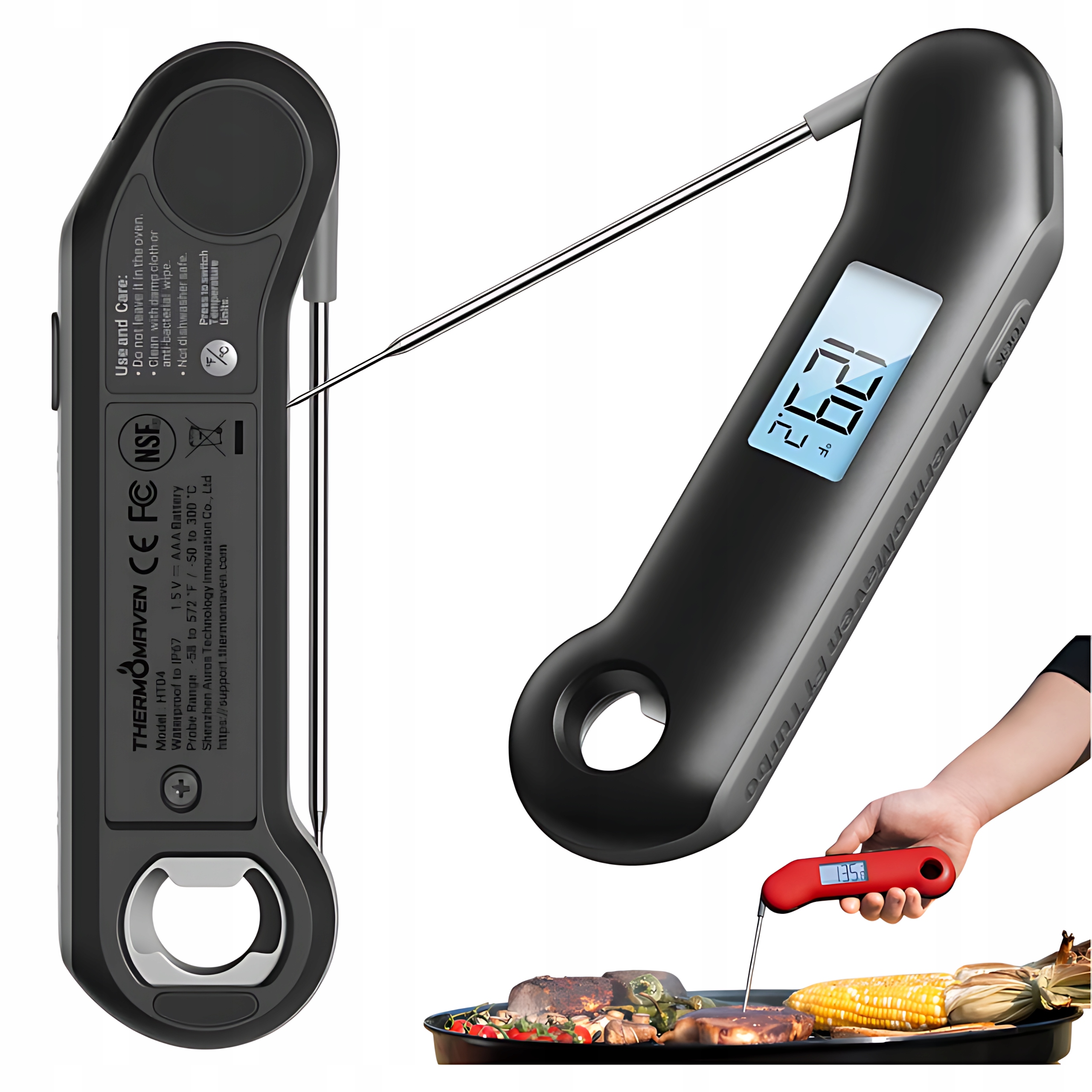 ThermoMaven Ruční teploměr F1 Turbo pro teplotu jídla při vaření