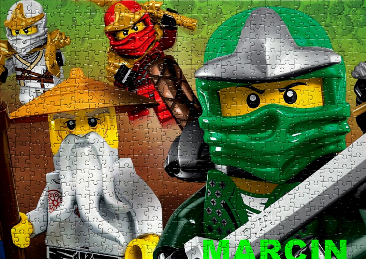 PUZZLE NINJAGO + IMIĘ DZIECKA GRATIS A3 - 252el