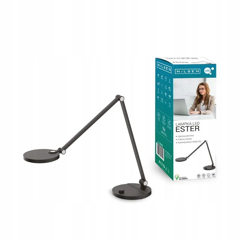 BL020E Led lampa Ester Kresliaca lampa čierna variabilná farba 7W Nilsen