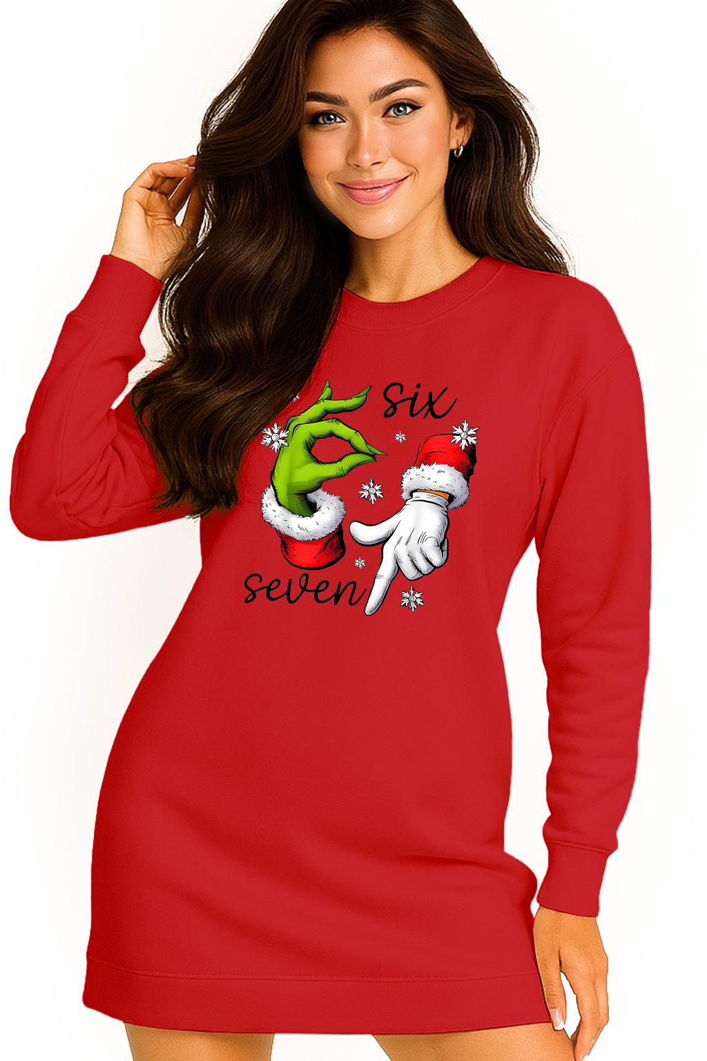 Mikina Vánoční Oversize Šaty Six Seven 67 Grinch Dárek XL