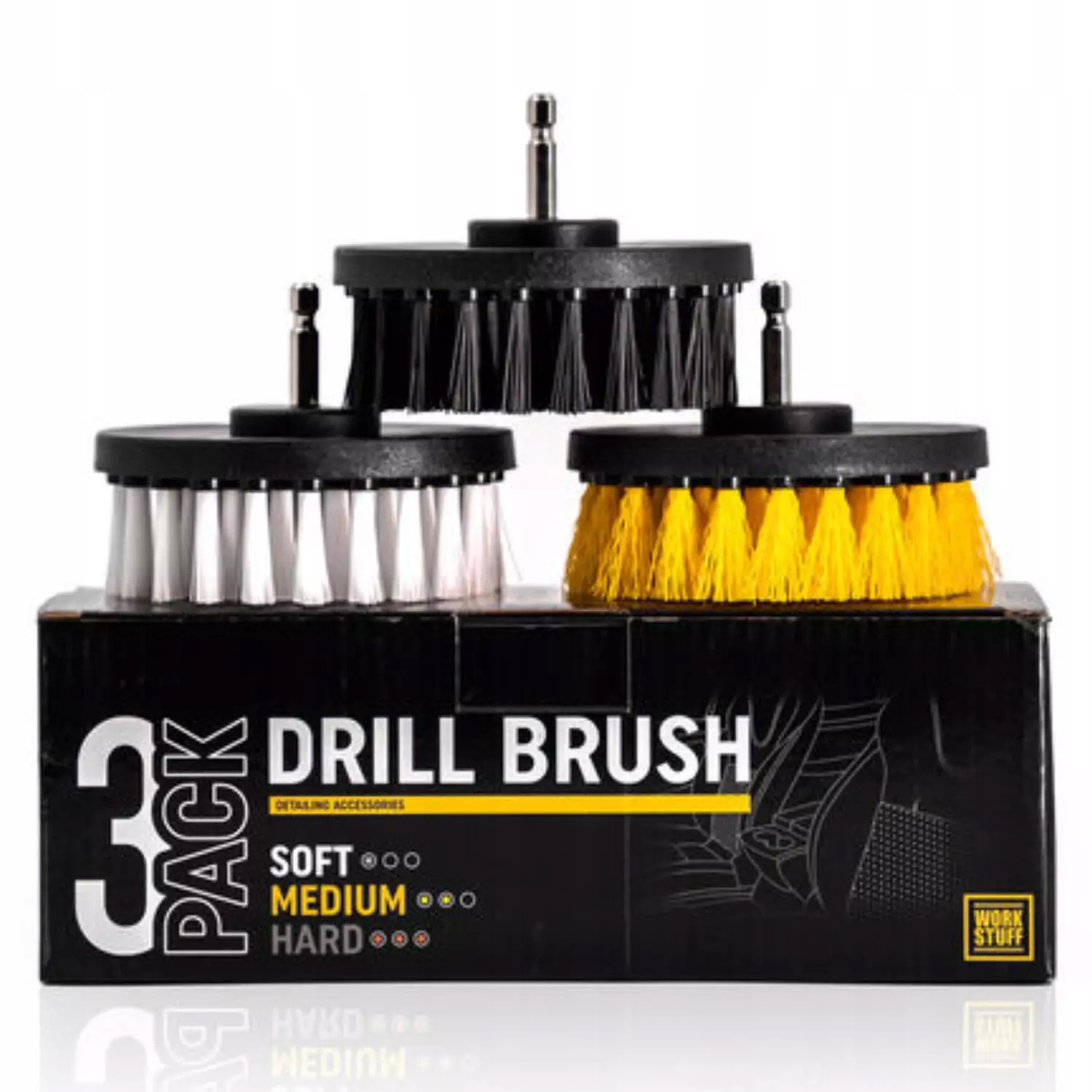 Work Stuff Drill Brush 3 pack zestaw szczotek na wkrętarke