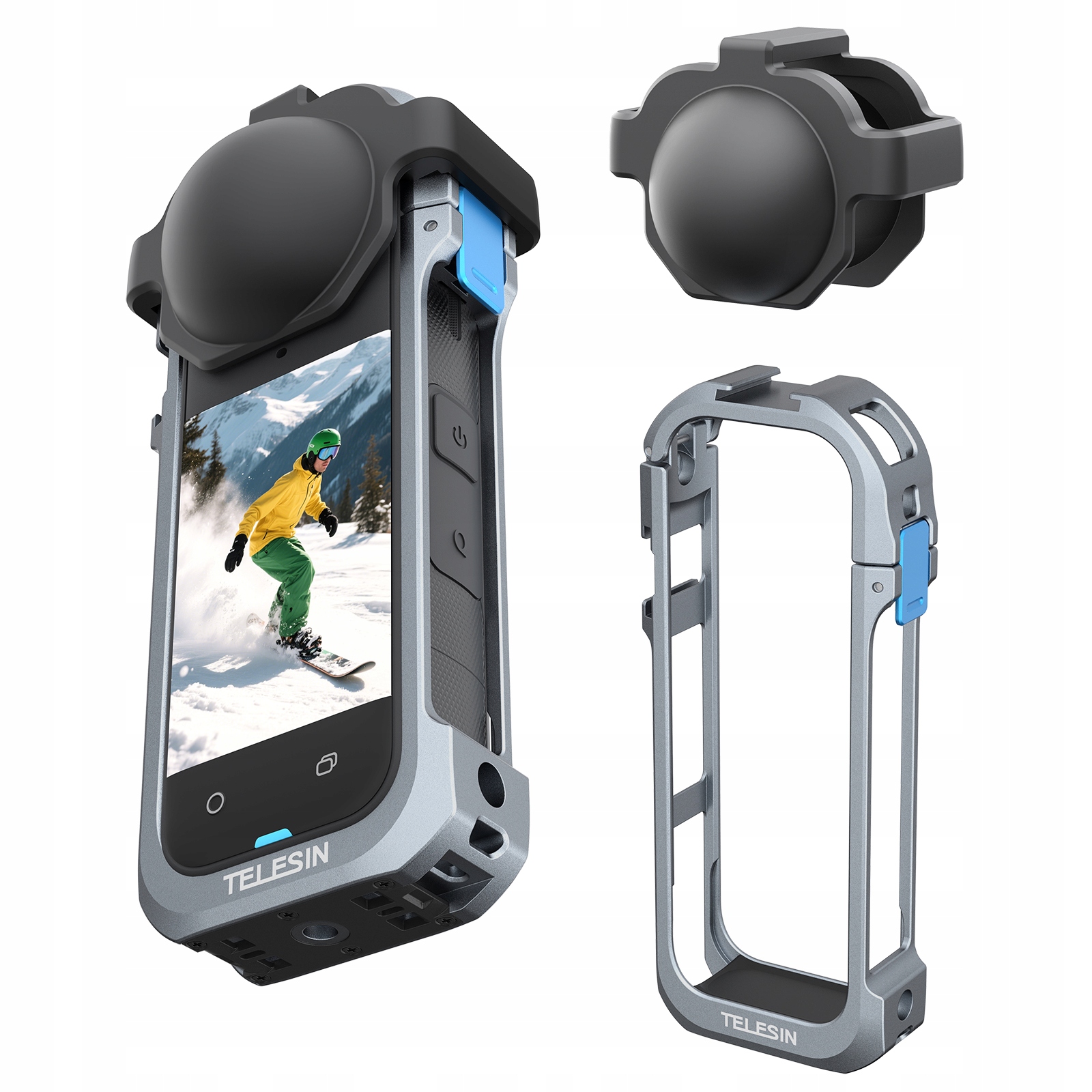 Rámeček Kryt Frame Mount Kryt Matalowa Víčko pro Insta360 X5 Telesin