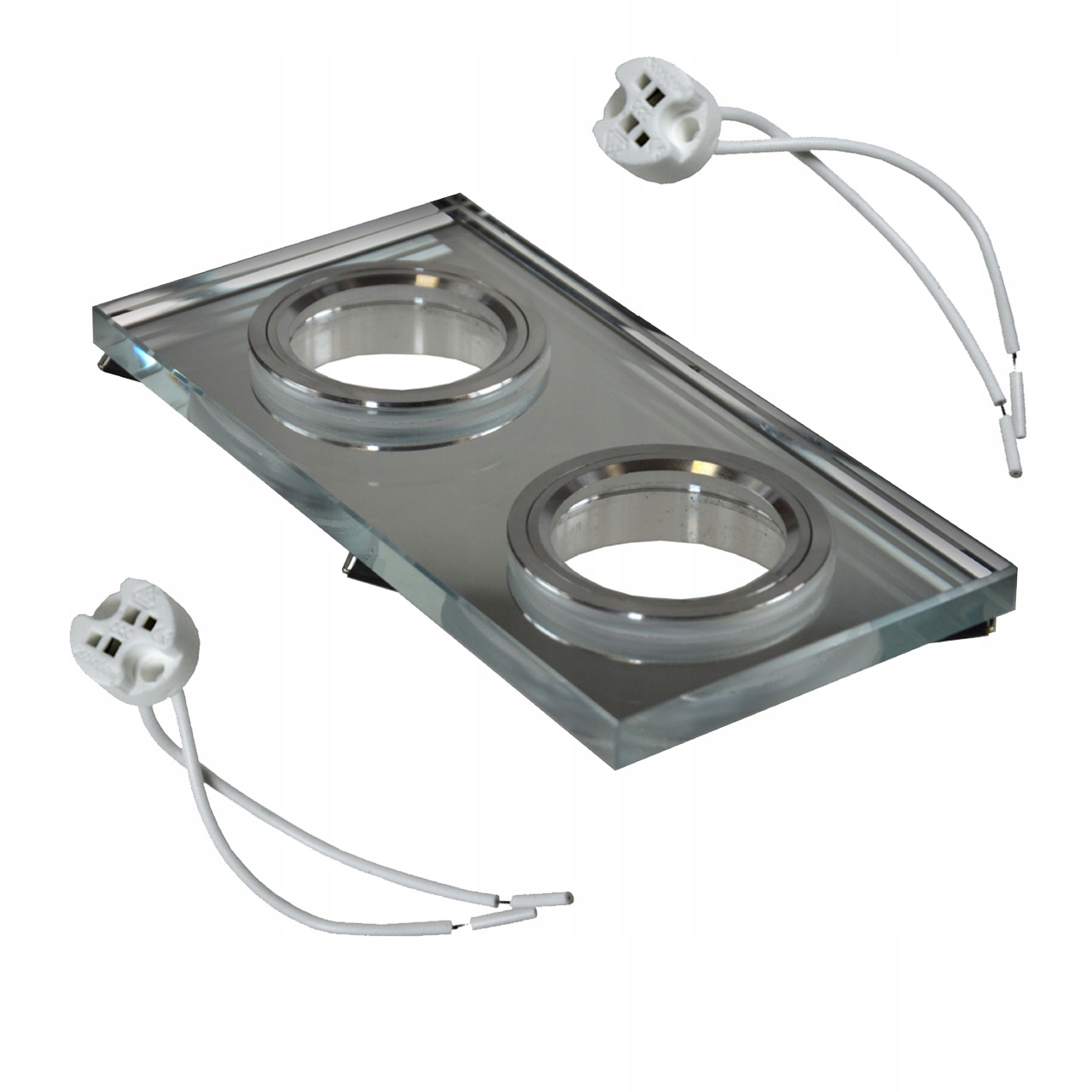 OPRAWA SUFITOWA PODWÓJNA SZKLANA HALOGEN LED