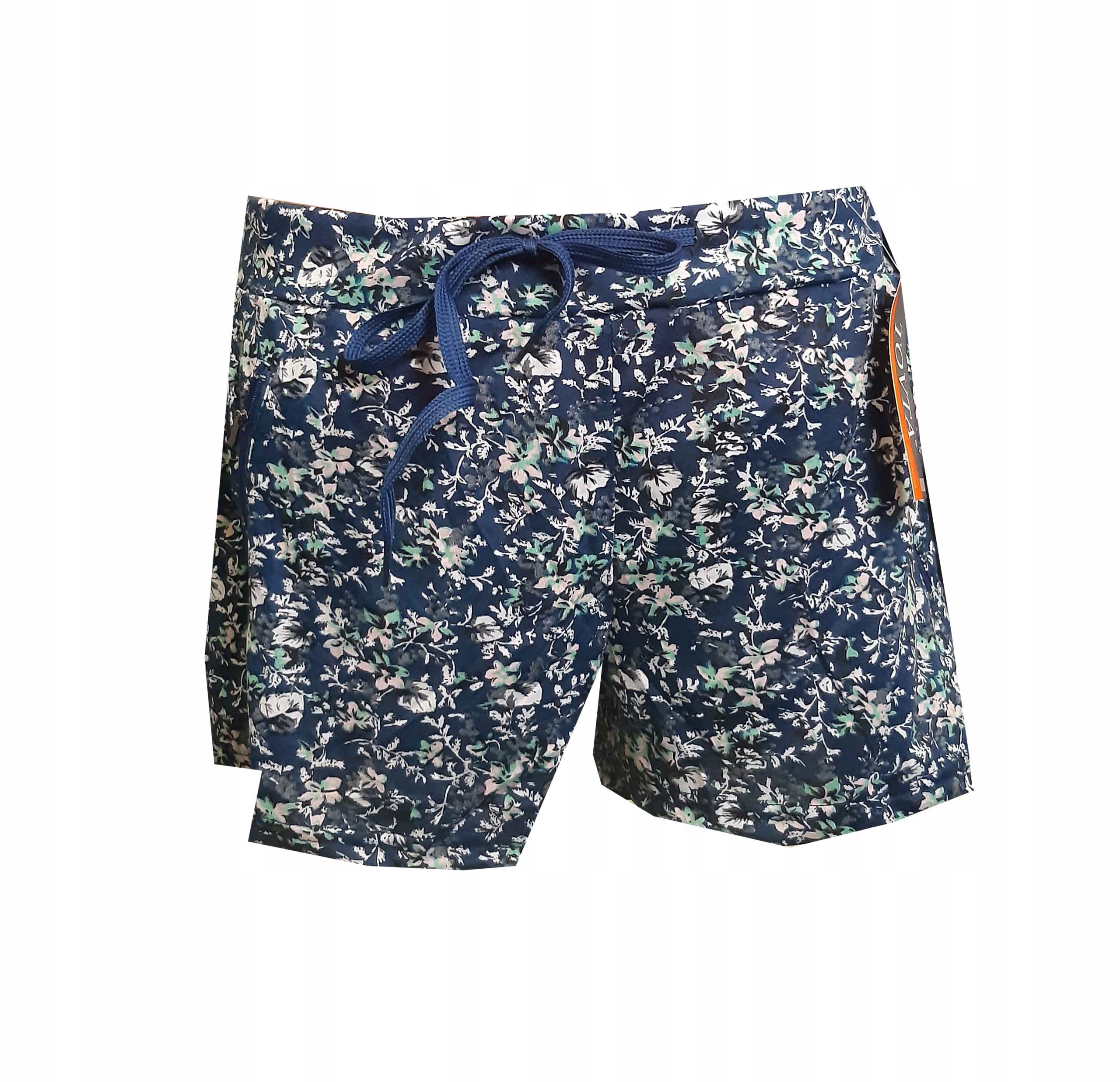 

Krótkie Spodenki Letnie plażowe kwiaty XXL