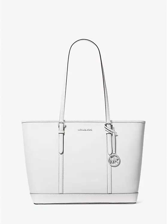 Michael Kors dámská velká bílá kožená kabelka Jet Set Large