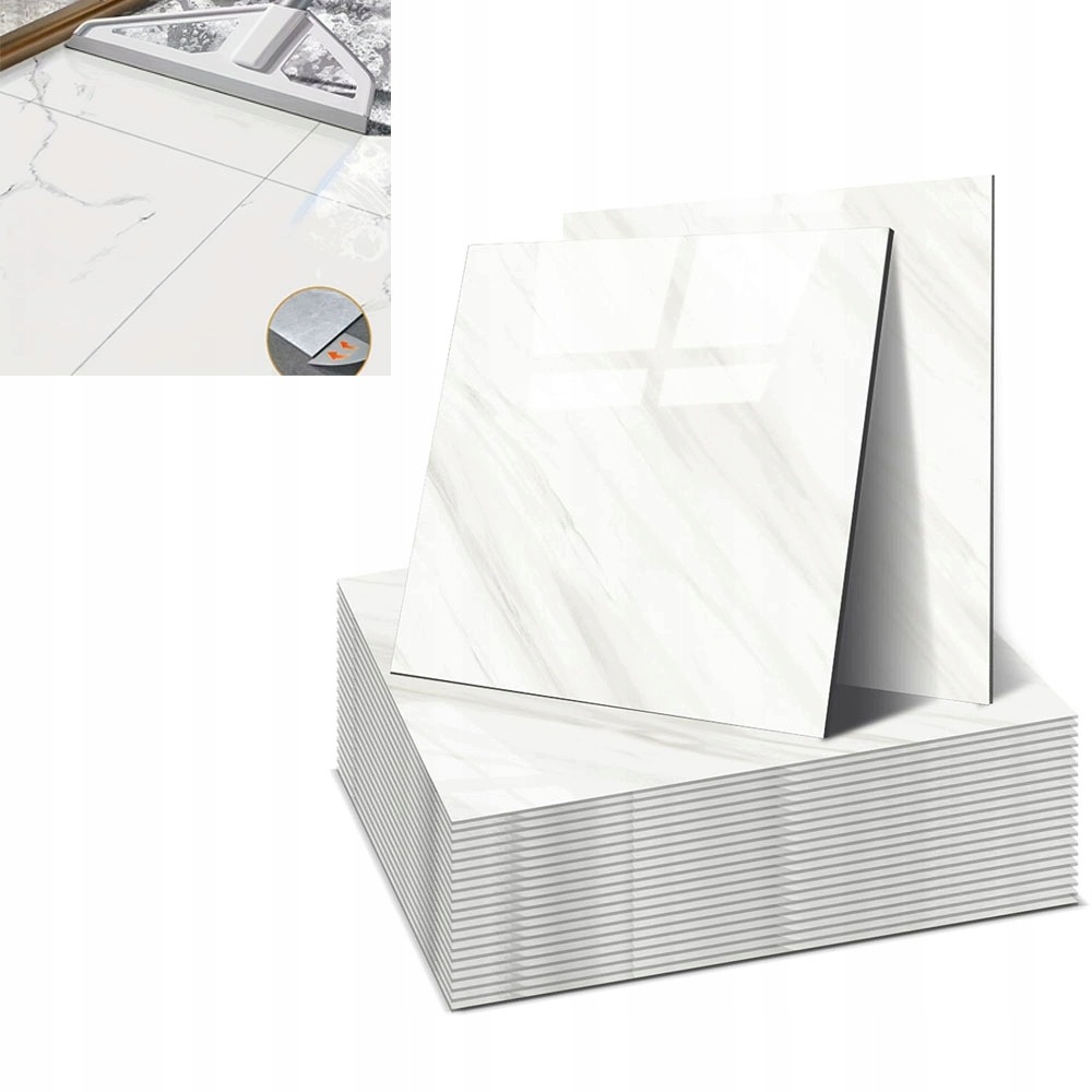 Samolepící Nástěnné Panely Tapeta Dlaždice Bílá Pvc 30X30 CM 40 Ks