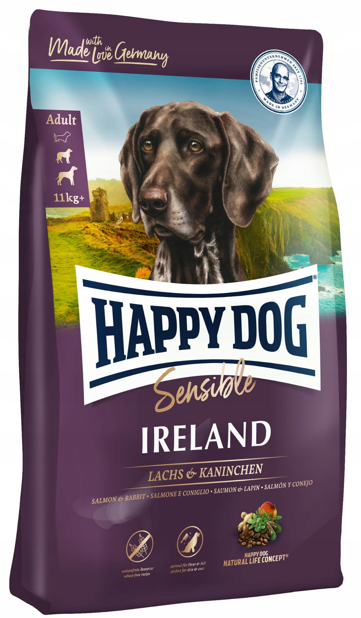 Happy Dog Sensible Irland 12,5kg z łososiem i królikiem