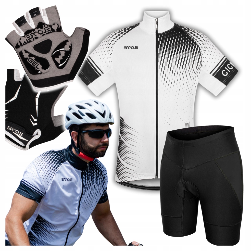 Pánský cyklistický overal vel XL, tričko, Kraťasy rukavice