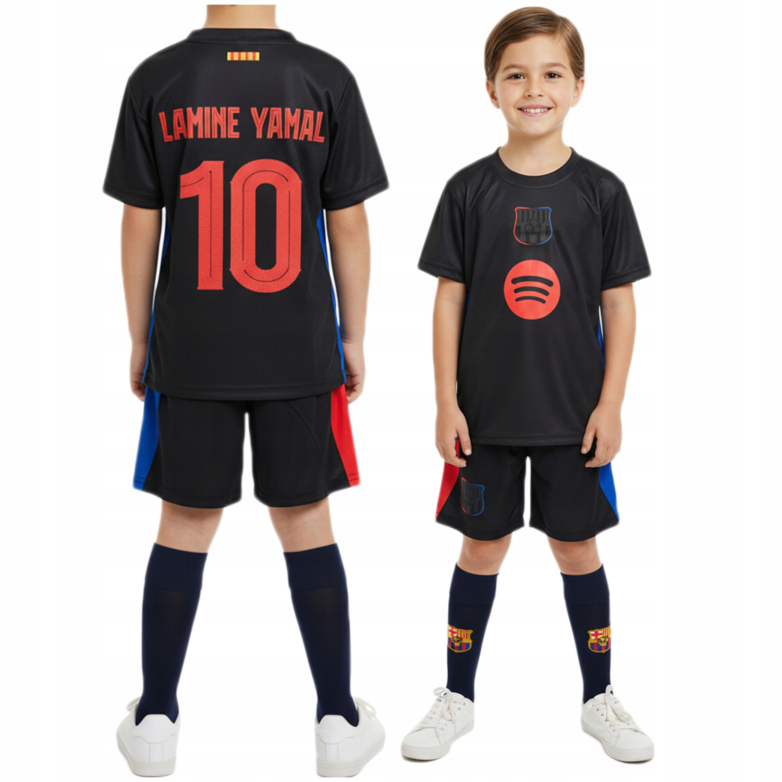 Strój Piłkarski Lamine Yamal Barcelona Komplet z Getrami Dla Dzieci 158 cm
