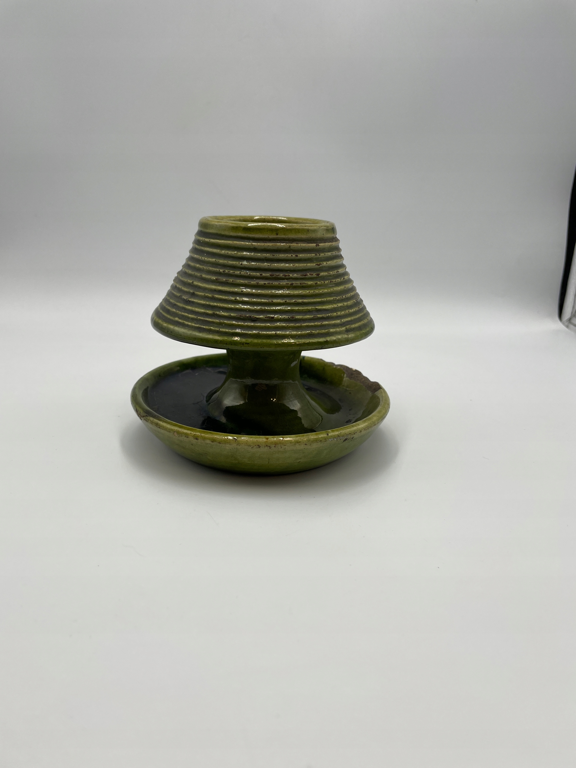 Świecznik ceramiczny ZIELONY KAGANEK