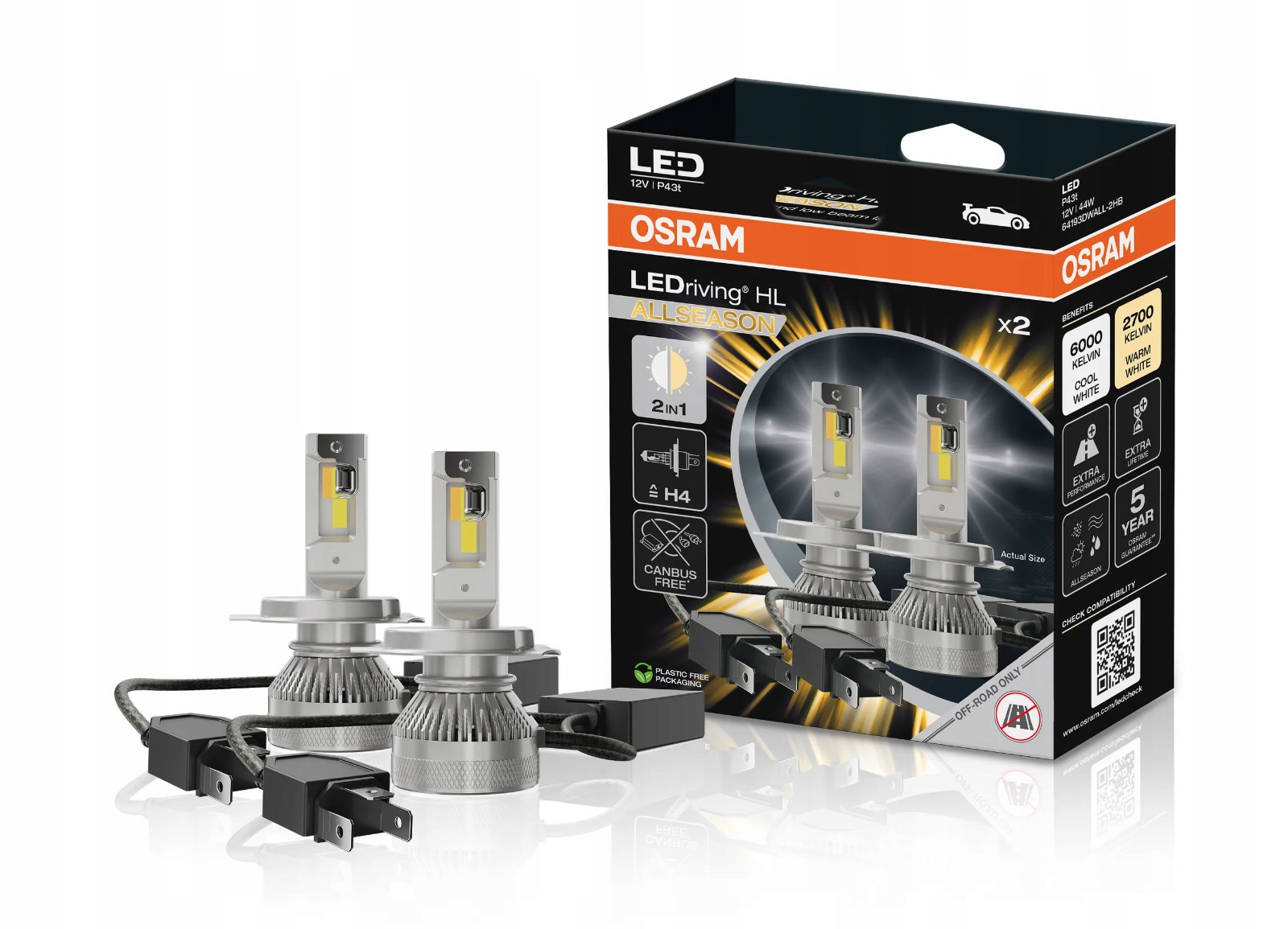 Osram Led autožárovky H4 LEDriving Hl Allseason