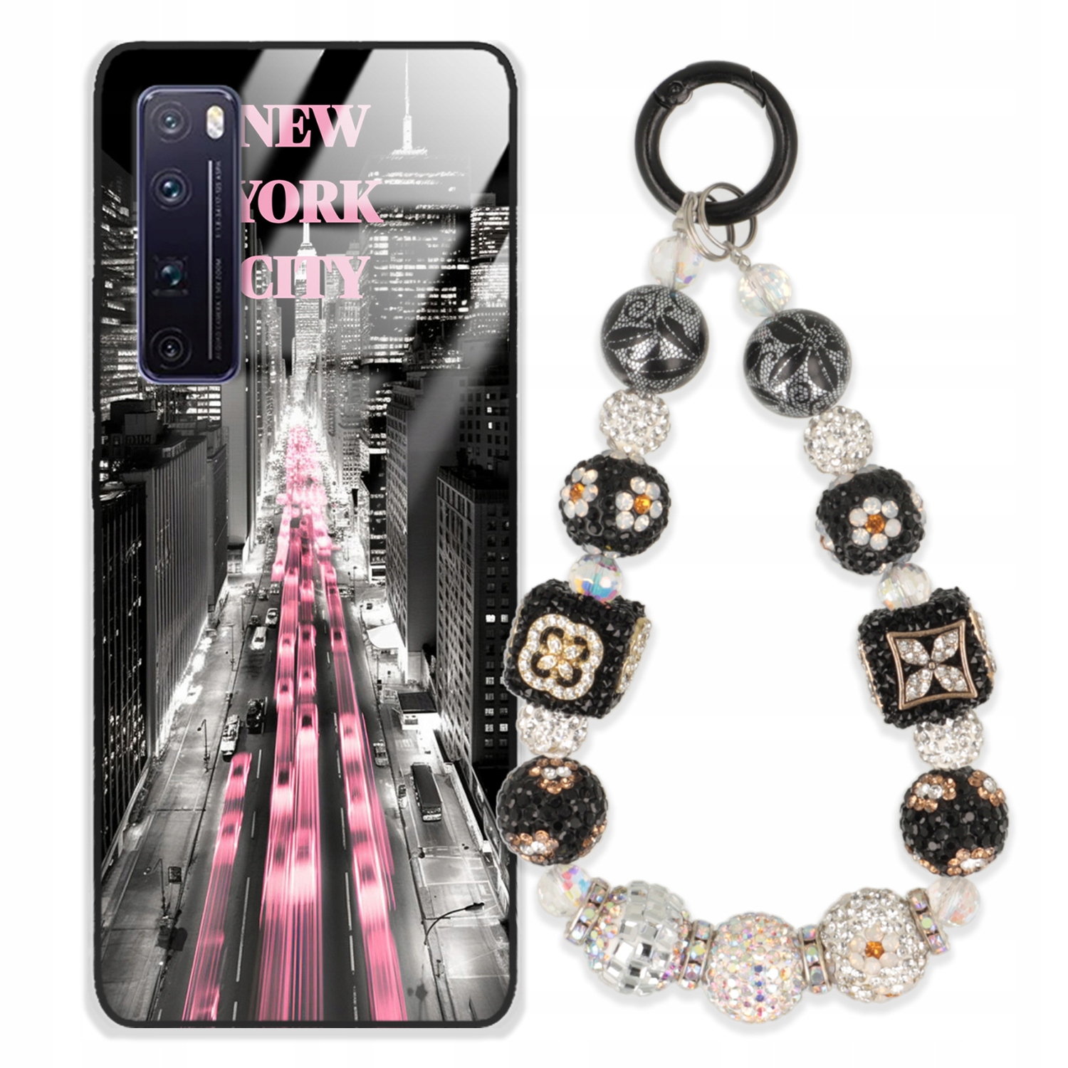 Puzdro Na Huawei Nova 7 Pro Glass Kľúčenka Elegantné Prémiové Puzdro