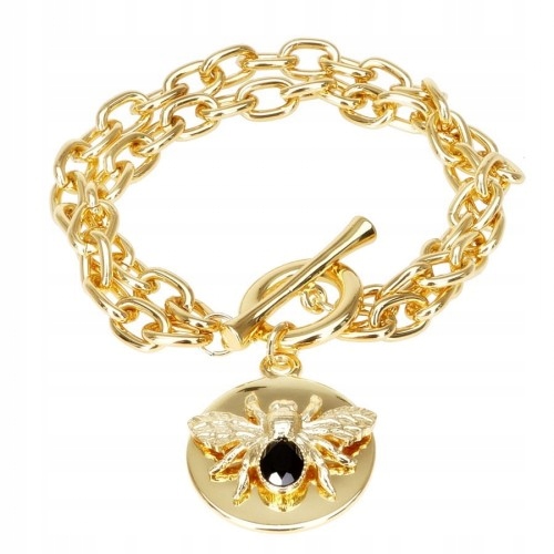 

Szykowna Złota Bransoletka Z Muchą Colibra