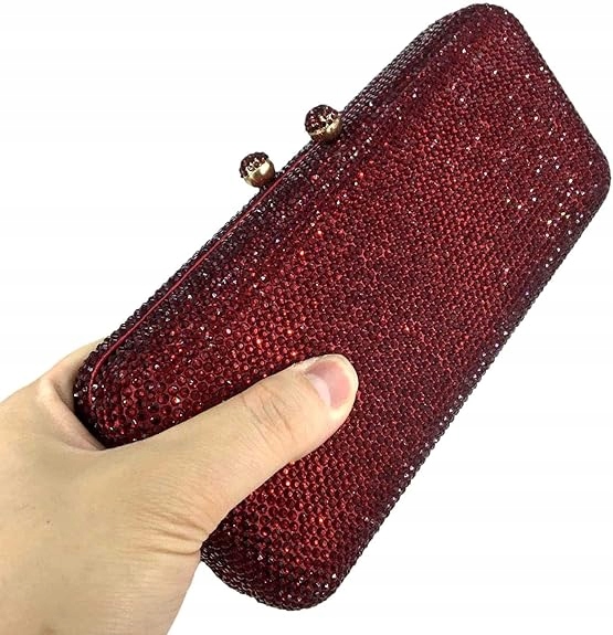 Lesklá Červená Psaníčko S Zirkony Na Magnet 21,5x4,5x11 J8B