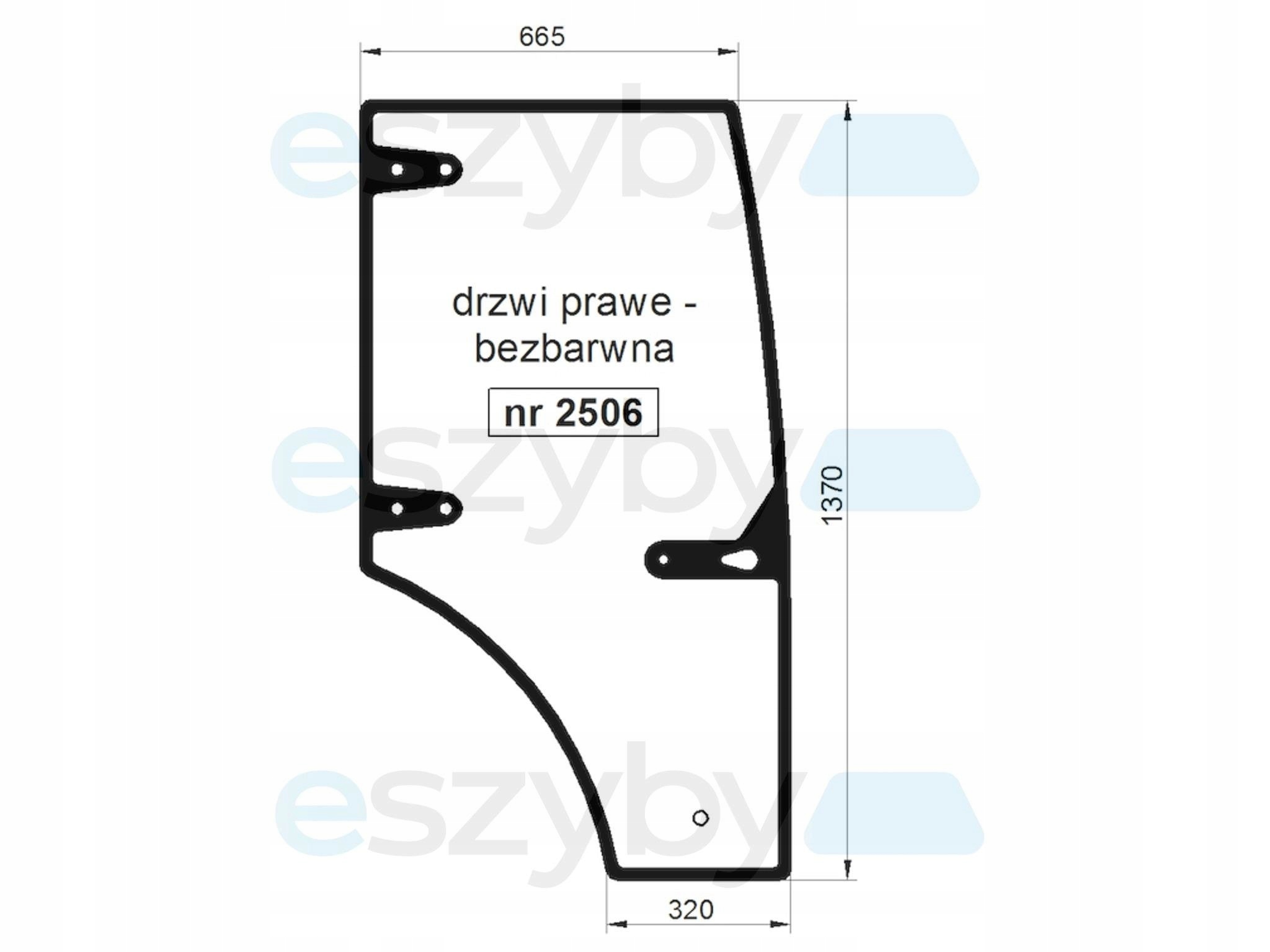 sklo traktor Farmer 8288 9258 9288 10288 dveře P