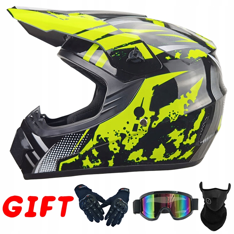 OFF-ROAD ENDURO MOTOCYKLOWY KASK MOTOCROSS RĘKAWICZKI MASKA GOGLE Model KASKI MOTOCROSSOWE