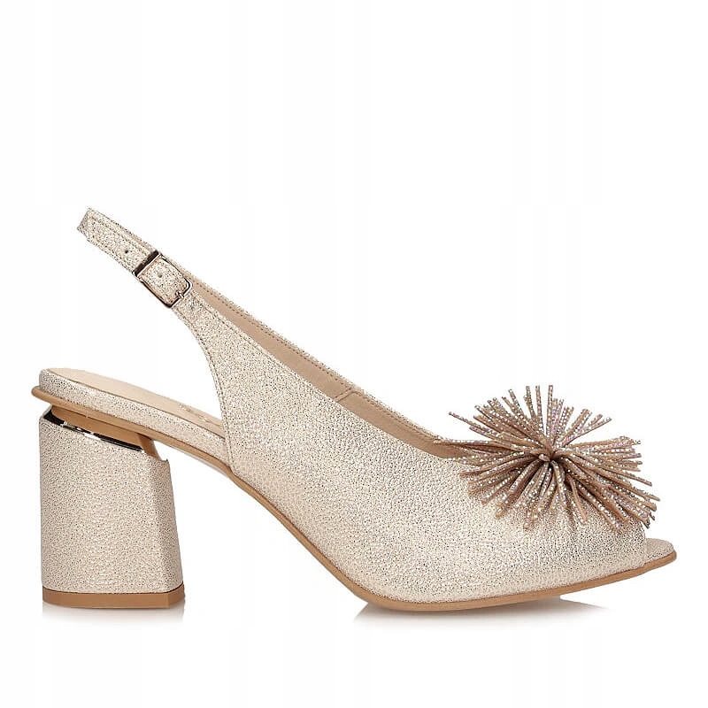 Dámské sandály Boccato 1012 zlaté Rymini s bambulí